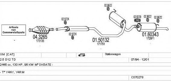 C070278001218 MTS Exhaust System Exhaust System