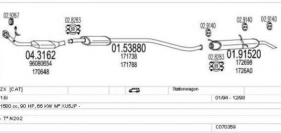 C070359001305 MTS Exhaust System