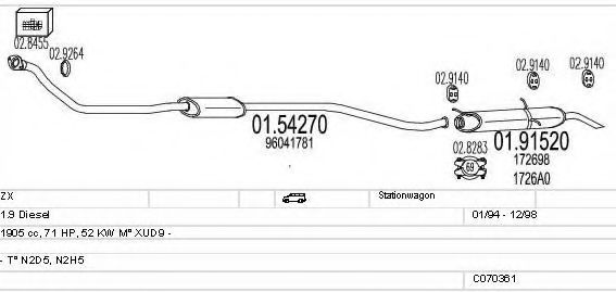 C070361001307 MTS Exhaust System