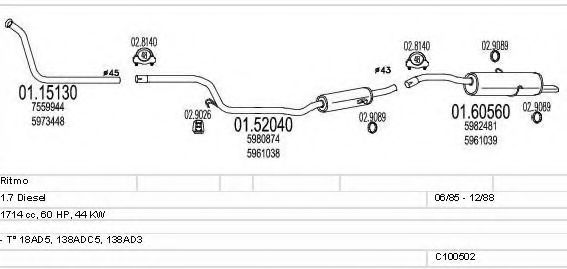 C100502013219 MTS Exhaust System Exhaust System