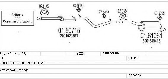 C280833015383 MTS Exhaust System Exhaust System