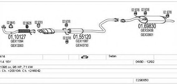 C290050003505 MTS Exhaust System Exhaust System