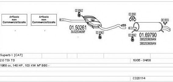 C320114016030 MTS Exhaust System