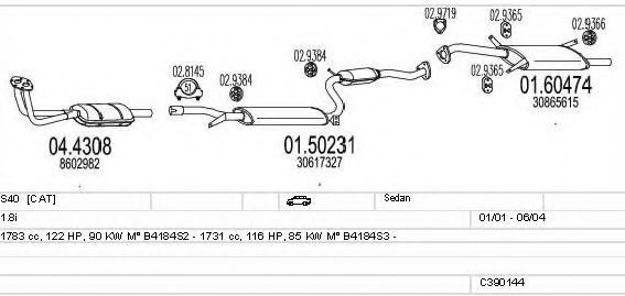 C390144002308 MTS Exhaust System Exhaust System