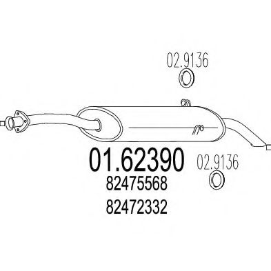 01.62390 MTS Exhaust System End Silencer