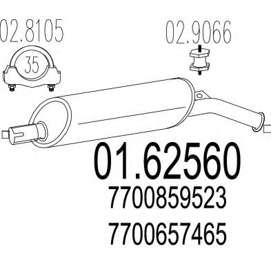01.62560 MTS Exhaust System End Silencer