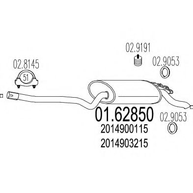 01.62850 MTS Exhaust System End Silencer