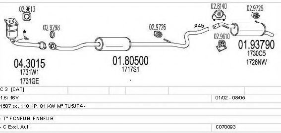 C070093001018 MTS Exhaust System