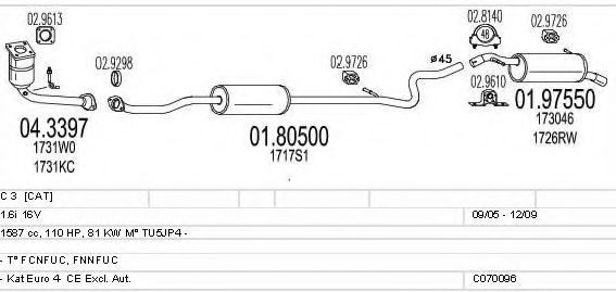 C070096001021 MTS Exhaust System Exhaust System