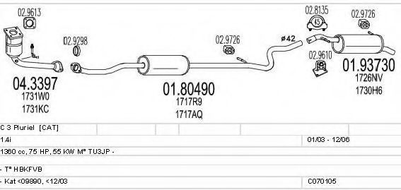 C070105001030 MTS Exhaust System