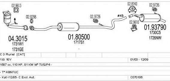 C070106001031 MTS Exhaust System Exhaust System