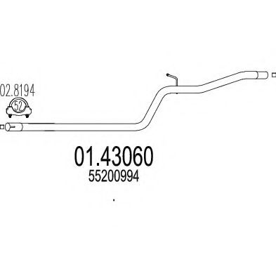 01.43060 MTS Exhaust System Exhaust Pipe