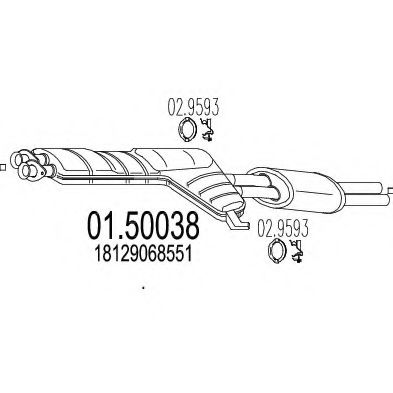 01.50038 MTS Exhaust System Middle Silencer