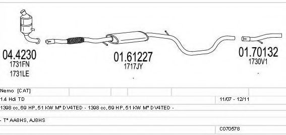 C070578023945 MTS Exhaust System