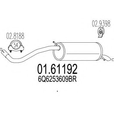 01.61192 MTS Exhaust System End Silencer