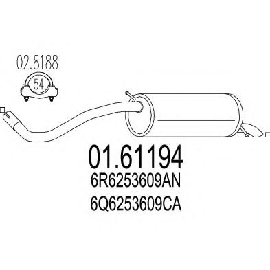 01.61194 MTS Exhaust System End Silencer