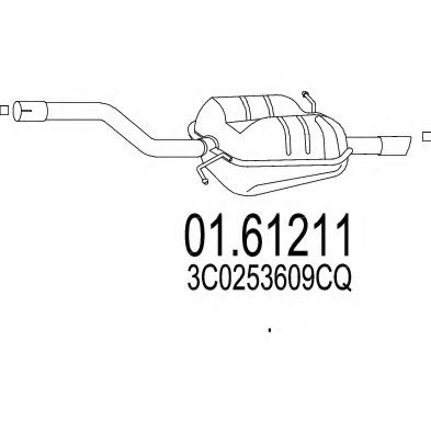 01.61211 MTS Exhaust System End Silencer