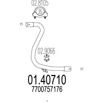 01.40710 MTS Exhaust Pipe