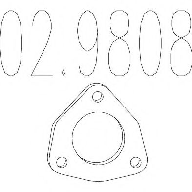 02.9808 MTS Gasket, exhaust pipe