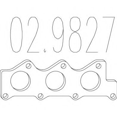02.9827 MTS Gasket, exhaust pipe