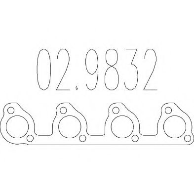 02.9832 MTS Gasket, exhaust pipe