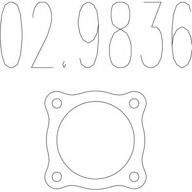 02.9836 MTS Gasket, exhaust pipe