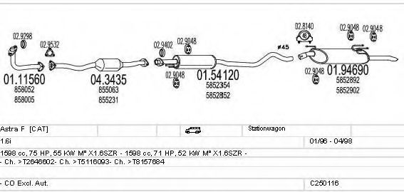 C250116005230 MTS Exhaust System