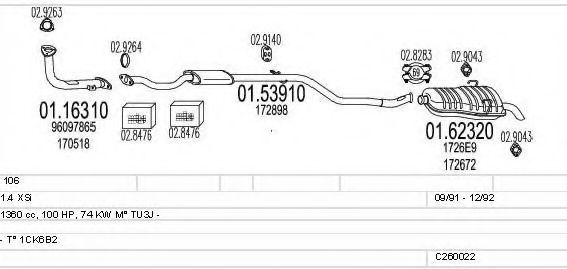 C260022005893 MTS Exhaust System