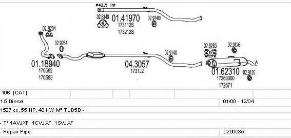 C260035005906 MTS Exhaust System Exhaust System