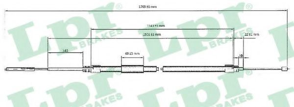 C0077B LPR Cable, parking brake