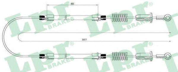 C0202B LPR Brake System Cable, parking brake