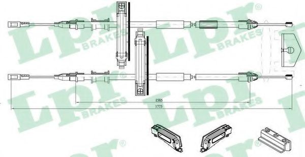 C0224B LPR Brake System Cable, parking brake