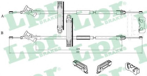 C0227B LPR Brake System Cable, parking brake