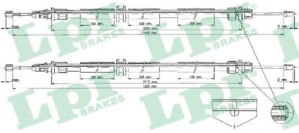 C0249B LPR Brake System Cable, parking brake