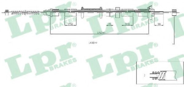 C0518B LPR Brake System Cable, parking brake