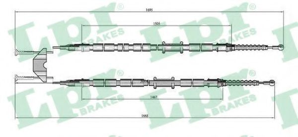 C0538B LPR Brake System Cable, parking brake