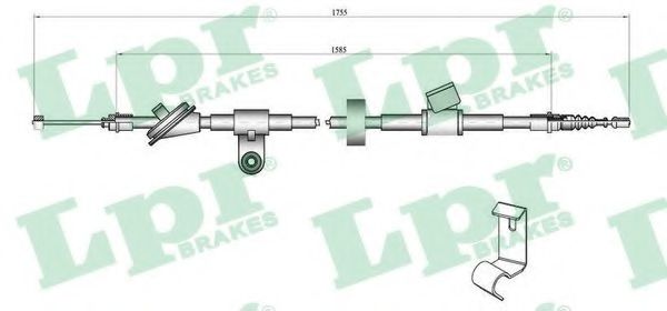 C0758B LPR Brake System Cable, parking brake