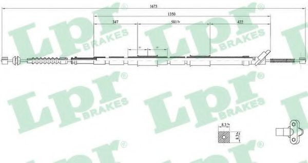C0861B LPR Cable, parking brake