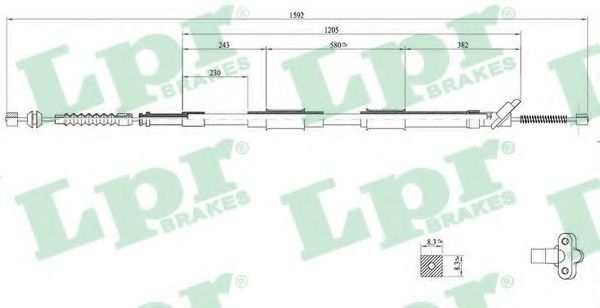 C0864B LPR Cable, parking brake