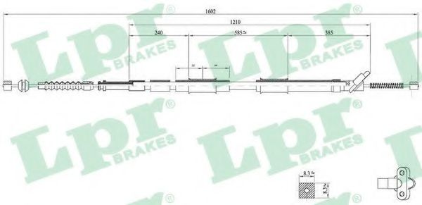 C0865B LPR Brake System Cable, parking brake
