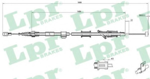 C0920B LPR Brake System Cable, parking brake