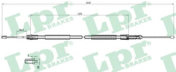 C1041B LPR Brake System Cable, parking brake