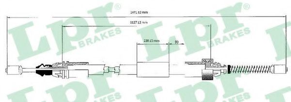 C1044B LPR Brake System Cable, parking brake