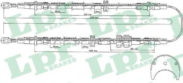 C1438B LPR Brake System Cable, parking brake