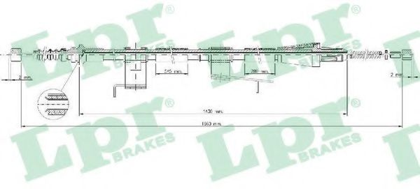 C1571B LPR Brake System Cable, parking brake
