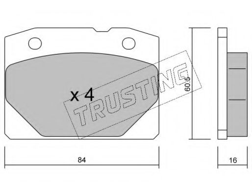 0080 TRUSTING Brake Pad Set, disc brake