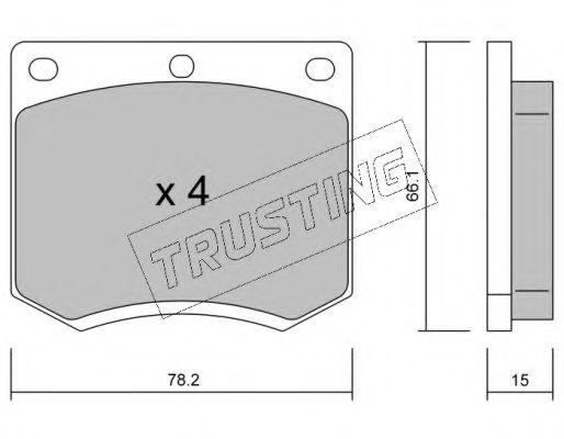 025.0 TRUSTING Brake Pad Set, disc brake