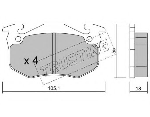 038.4 TRUSTING Brake System Brake Shoe Set