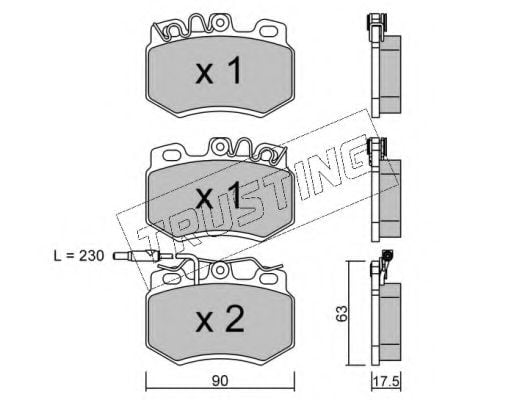 051.1 TRUSTING Brake System Brake Pad Set, disc brake