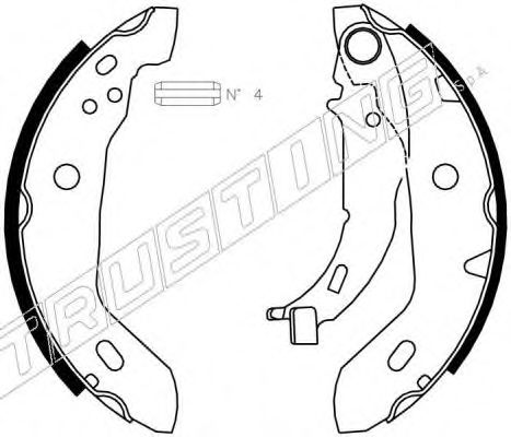 052.122 TRUSTING Brake System Brake Shoe Set